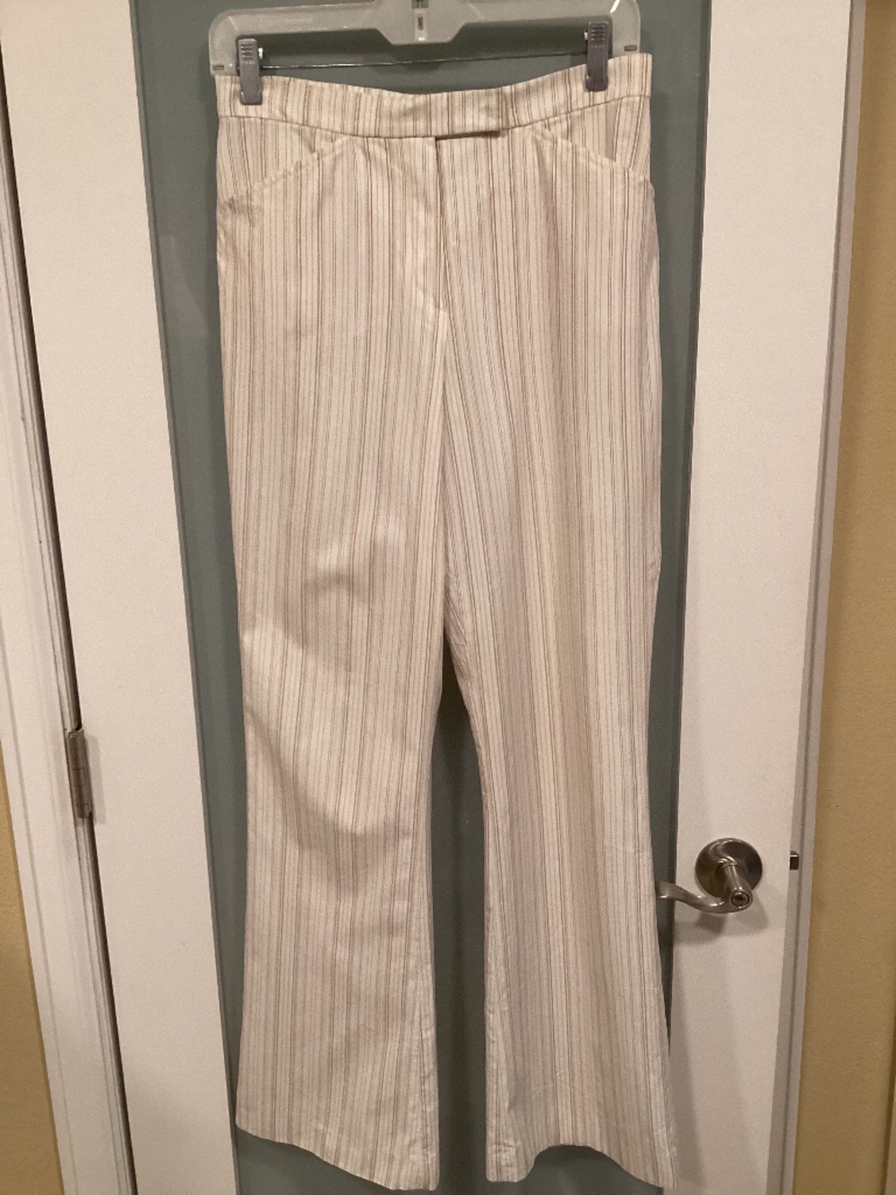 Gunex pants, white/beige stripped, size 6